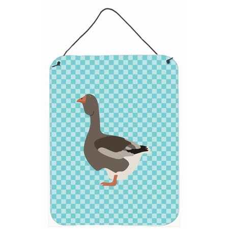 Carolines Treasures Toulouse Goose Blue Check Wall or Door Hanging Prints BB8071DS1216
